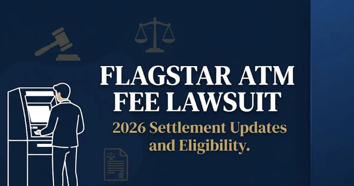 Flagstar ATM fee lawsuit 2026 hero banner with ATM silhouette and legal icons