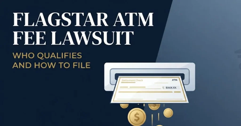 Flagstar ATM fee lawsuit eligibility and settlement filing guide graphic