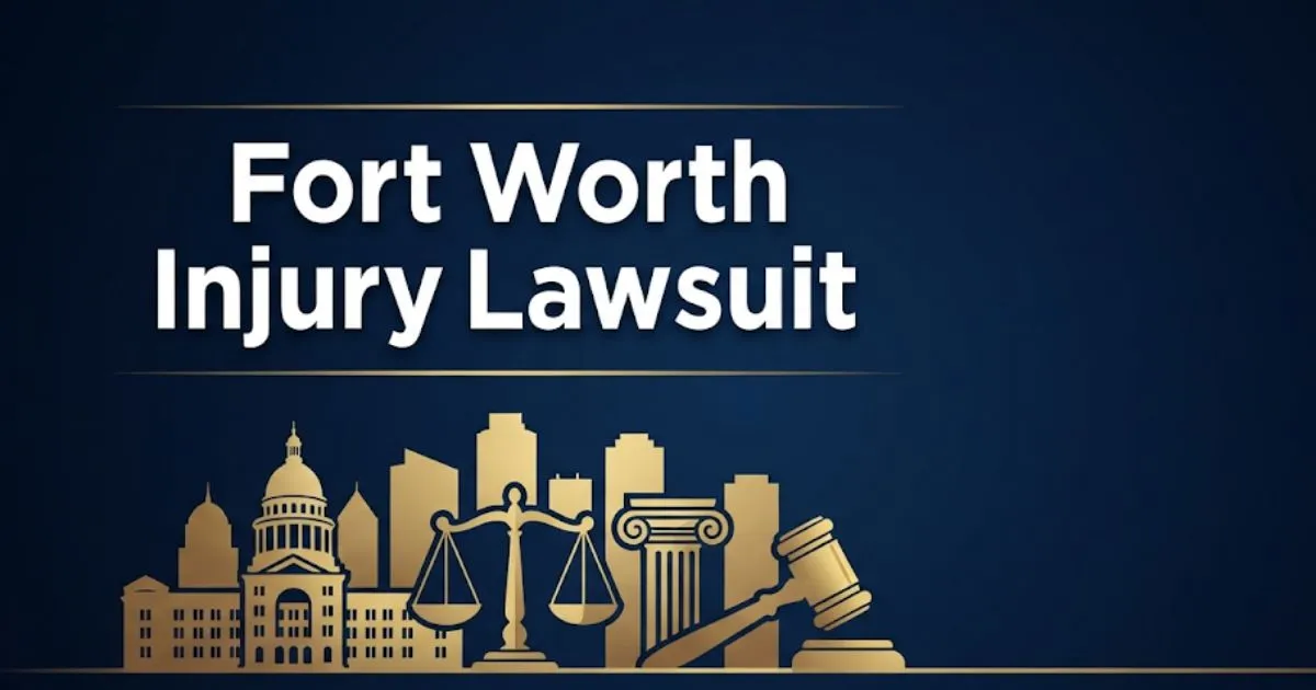 Fort Worth injury lawsuit 2026 guide banner with legal symbols and city skyline