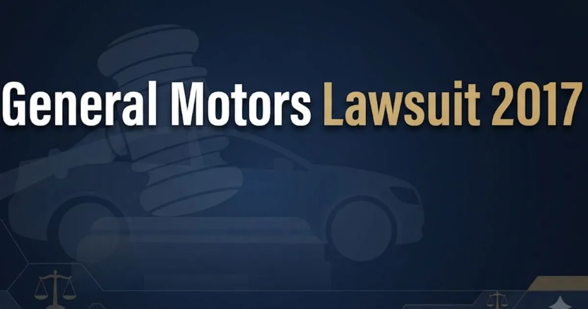 General motors lawsuit 2017 hero banner with gavel and car silhouette on navy background