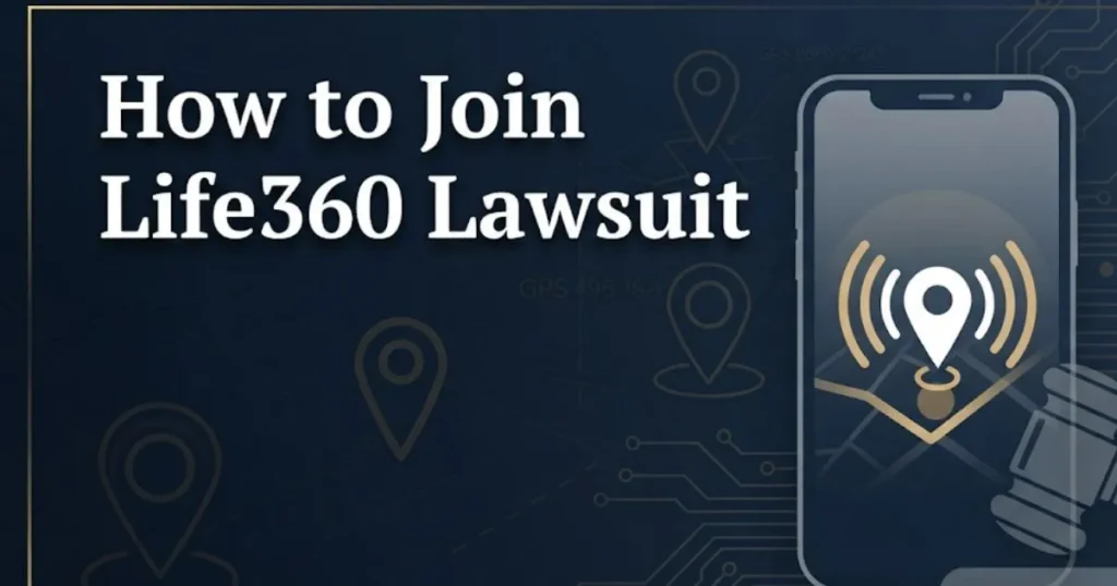 How to join Life360 lawsuit guide with legal icons and location tracking imagery