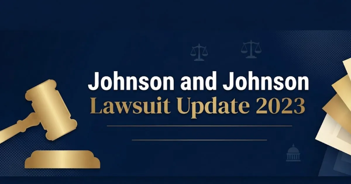 Johnson and Johnson lawsuit update 2023 hero banner with gavel and legal symbols