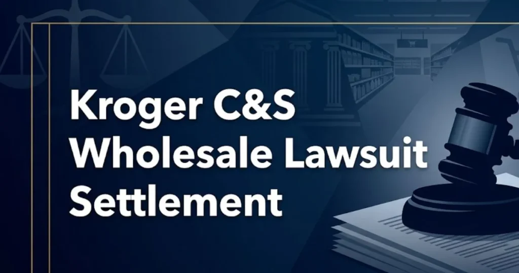 Kroger C&S Wholesale lawsuit settlement 2026 hero banner with legal and grocery imagery
