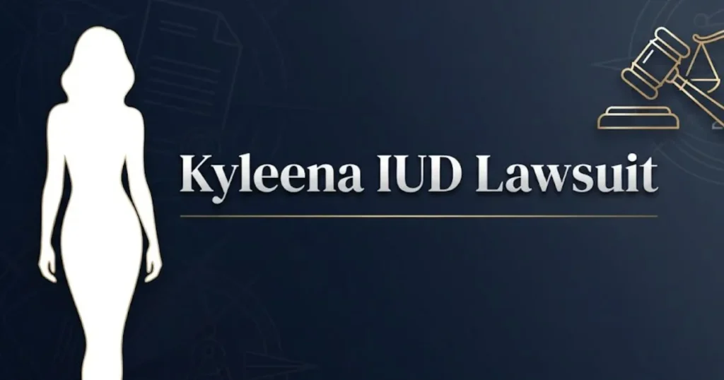 Kyleena IUD lawsuit 2026 hero banner with legal symbols and bold headline text
