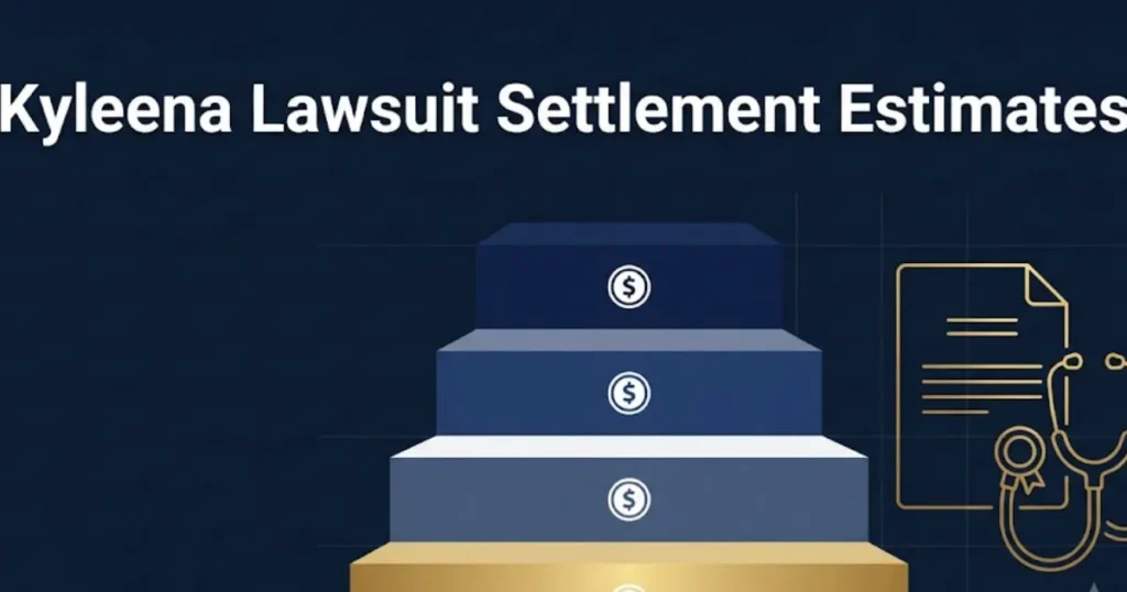 Kyleena IUD lawsuit settlement estimate infographic with tiered payout chart