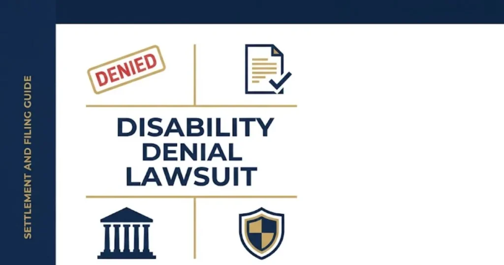 Lincoln financial disability lawsuit denial and settlement guide with legal document icons