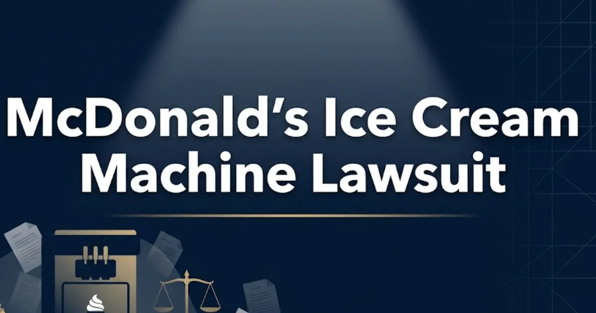 McDonald's ice cream machine lawsuit 2026 hero banner with legal icons and bold headline text