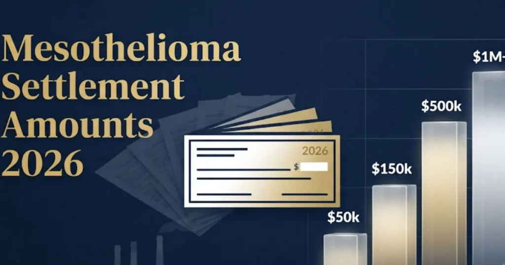 Mesothelioma settlement amounts 2026 infographic for Rhode Island lawsuits