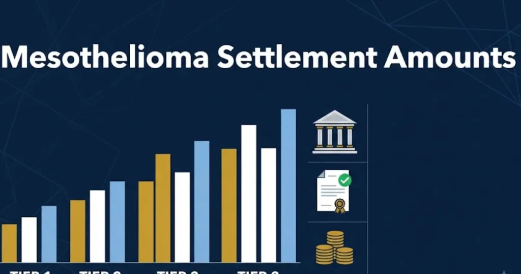 Mesothelioma settlement amounts comparison chart for Pensacola shipyard asbestos claims in 2026