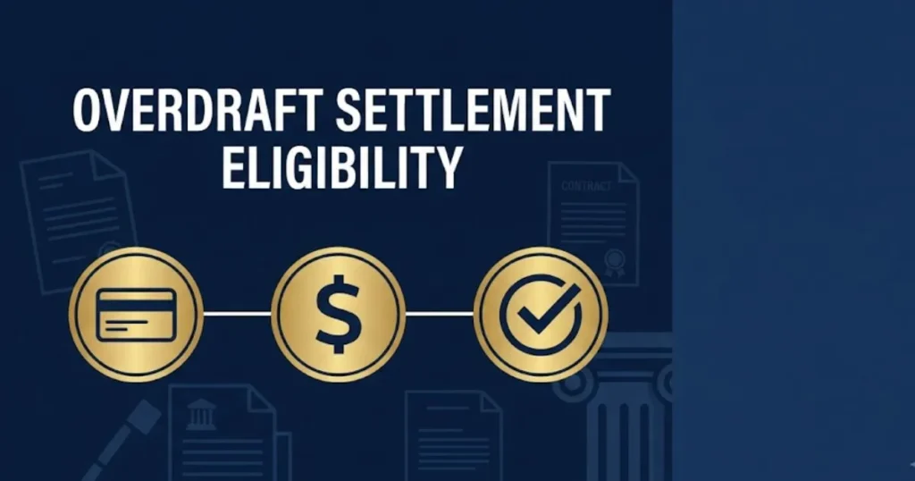 MidFirst Bank overdraft lawsuit eligibility and settlement infographic