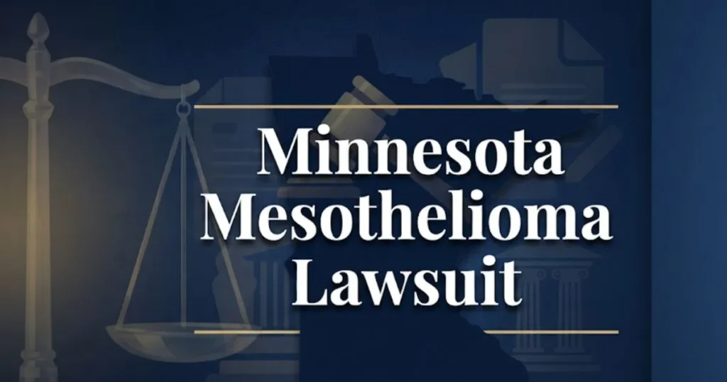 Minnesota mesothelioma lawsuit 2026 guide hero banner with legal symbols and state outline