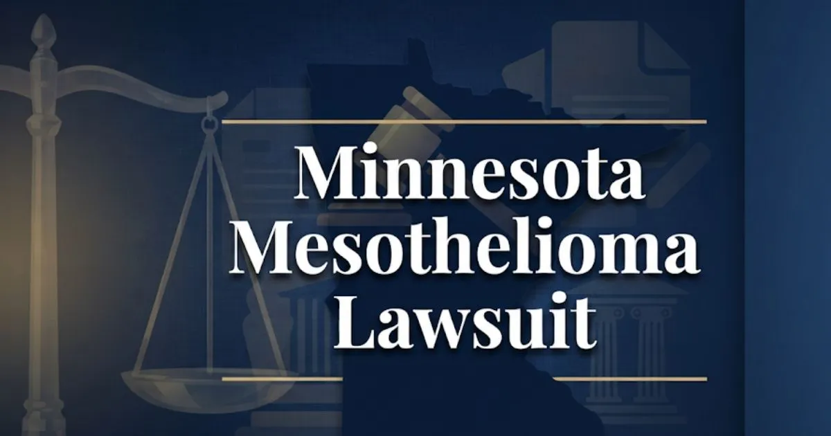 Minnesota mesothelioma lawsuit 2026 guide hero banner with legal symbols and state outline
