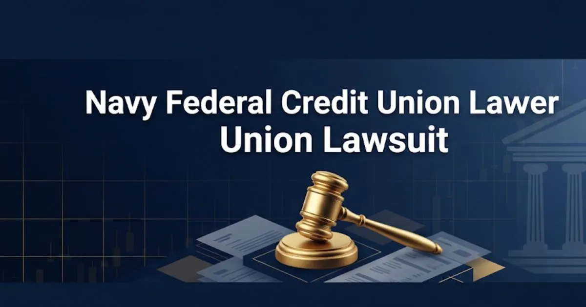 Navy Federal Credit Union lawsuit 2026 hero banner with gavel and legal document graphics