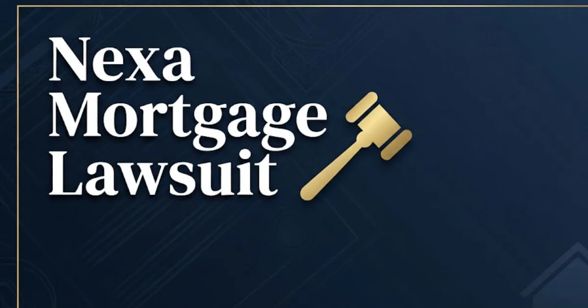Nexa Mortgage Lawsuit hero banner with gavel and legal document imagery in navy and gold