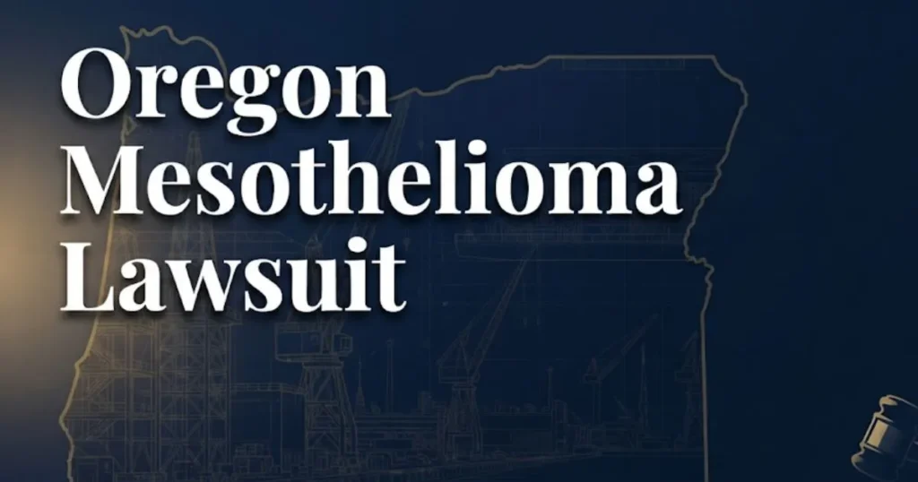 Oregon mesothelioma lawsuit 2026 guide hero banner with gavel and state outline