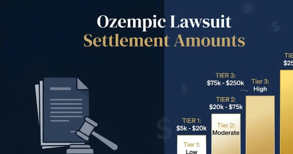Ozempic lawsuit settlement amounts chart showing projected payout tiers for 2026