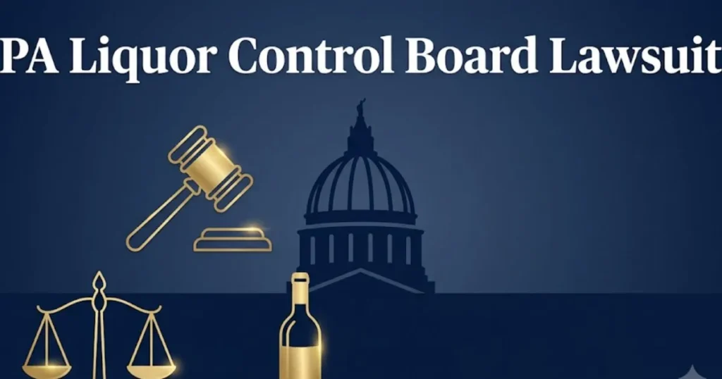 PA Liquor Control Board Lawsuit hero banner with gavel and Pennsylvania capitol silhouette