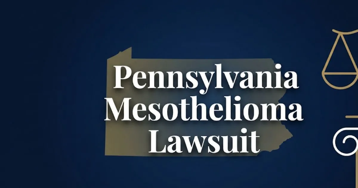 Pennsylvania mesothelioma lawsuit 2026 guide hero banner with legal symbols and state outline