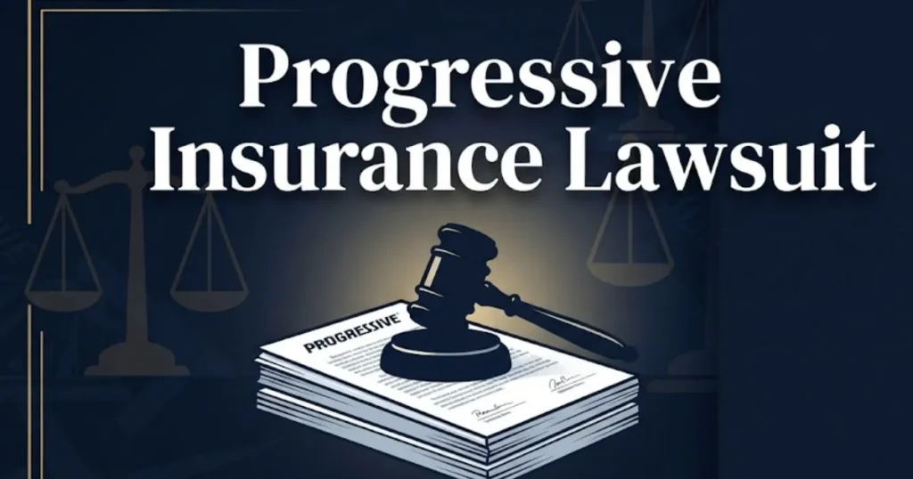 Progressive insurance lawsuit 2026 guide hero banner with gavel and legal documents