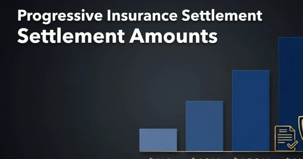 Progressive insurance settlement amounts chart showing payout ranges for lawsuits