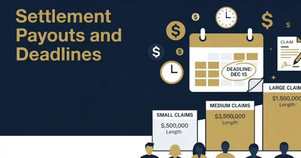 Progressive leasing lawsuit settlement payouts and claim deadline infographic