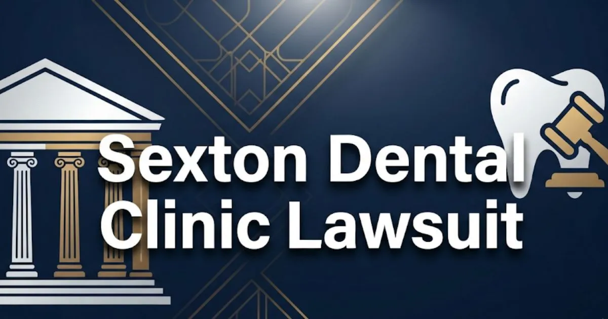 Sexton Dental Clinic Lawsuit 2026 hero banner with legal and dental icons