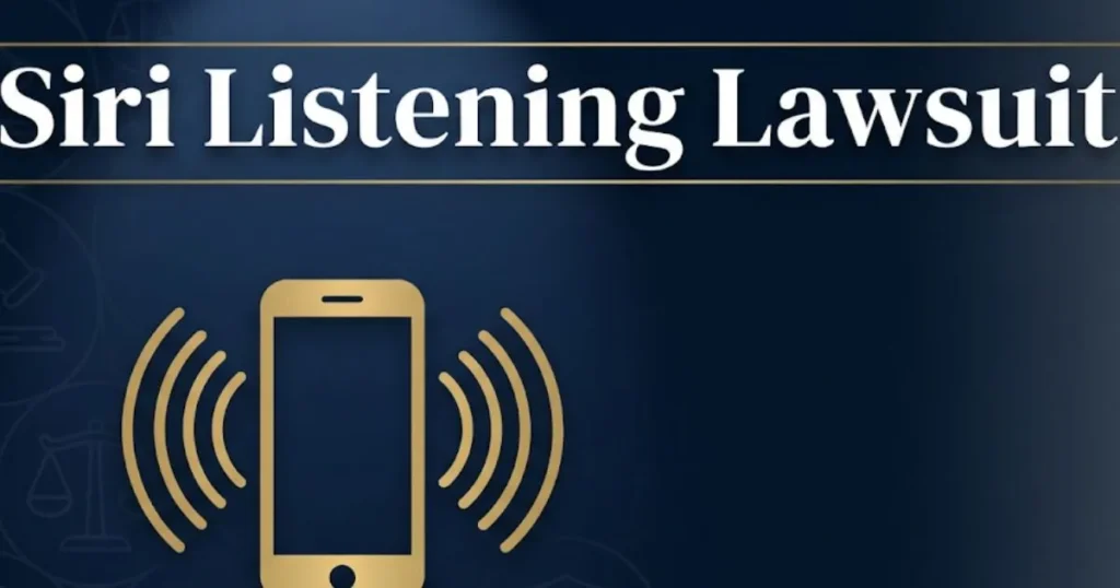 Siri listening lawsuit 2026 settlement guide with legal icons and smartphone silhouette