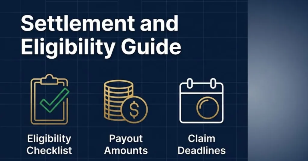 Specialty dental brands lawsuit settlement and eligibility guide with icons for payouts and deadlines