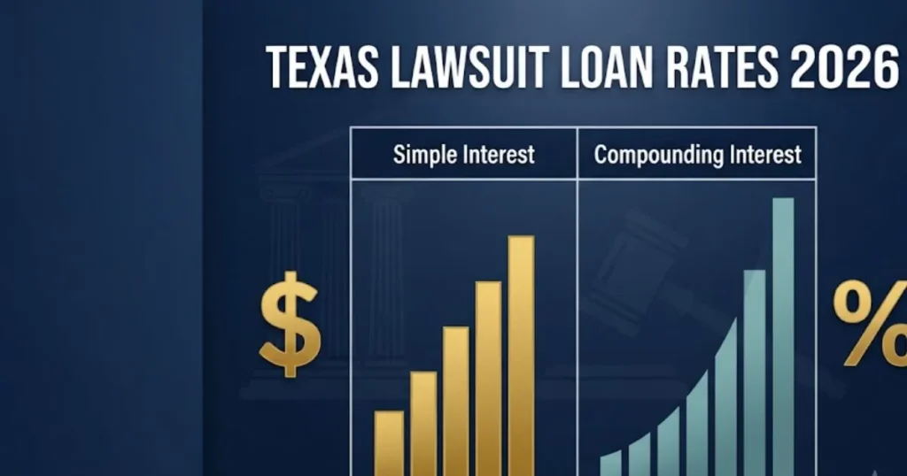 Texas lawsuit loan interest rates comparison chart for 2026 guide
