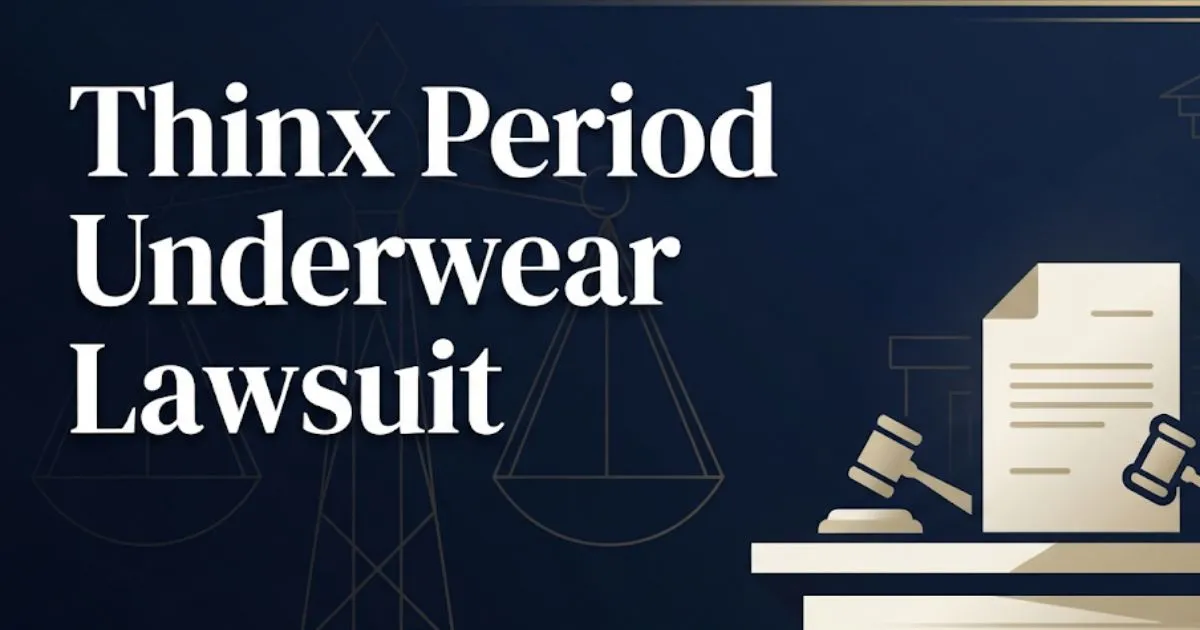 Thinx period underwear lawsuit 2026 legal guide hero banner with gavel icon