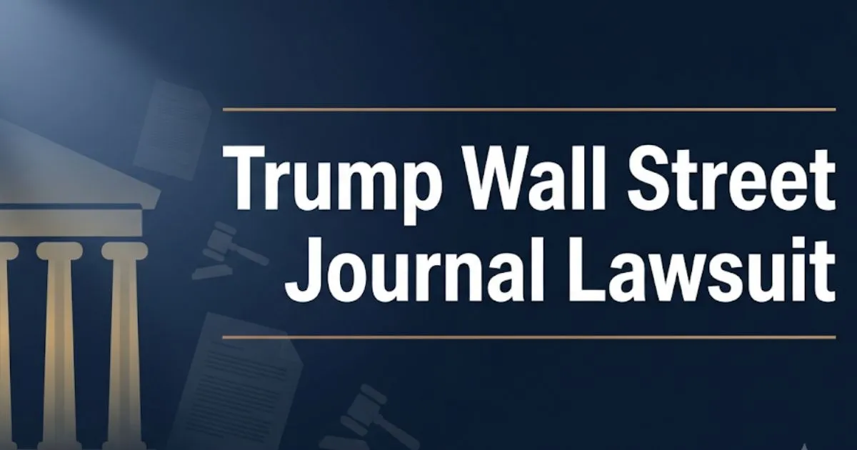 Trump Wall Street Journal lawsuit 2026 legal breakdown banner with courthouse silhouette and bold headline text