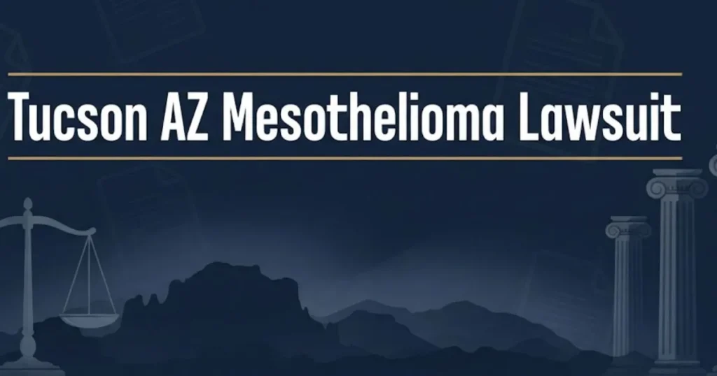Tucson AZ mesothelioma lawsuit 2026 legal guide hero banner with courthouse imagery