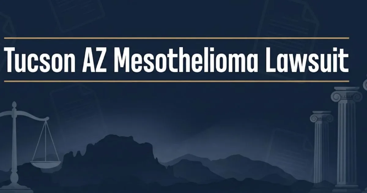 Tucson AZ mesothelioma lawsuit 2026 legal guide hero banner with courthouse imagery