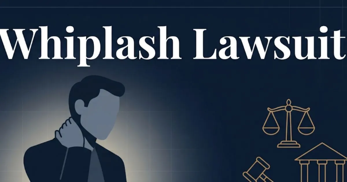 Whiplash lawsuit guide showing settlement amounts and legal process for 2026