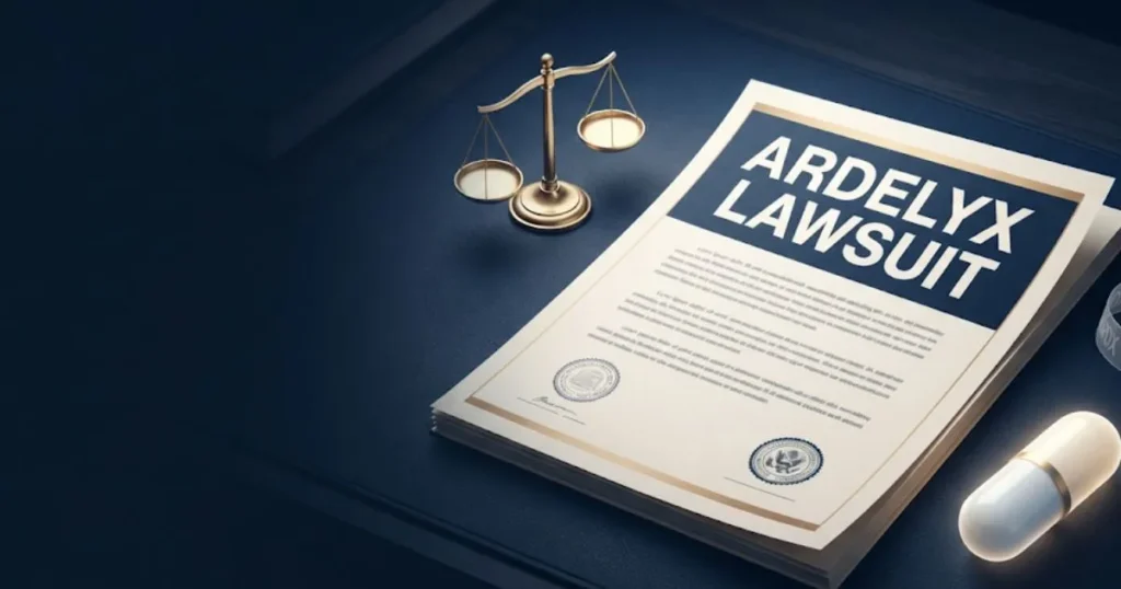 Ardelyx lawsuit legal document graphic with settlement and eligibility theme