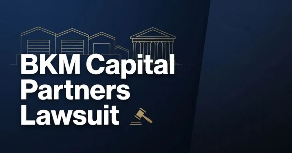 BKM Capital Partners lawsuit 2026 hero banner with legal and industrial building imagery