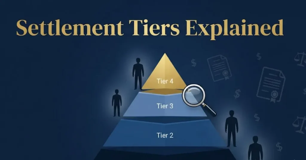 Boy scout lawsuit payout date settlement tiers explained with tiered chart graphic