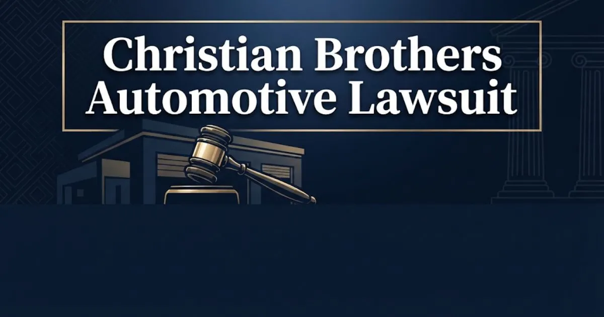 Christian Brothers Automotive lawsuit 2026 hero banner with legal gavel and auto repair imagery