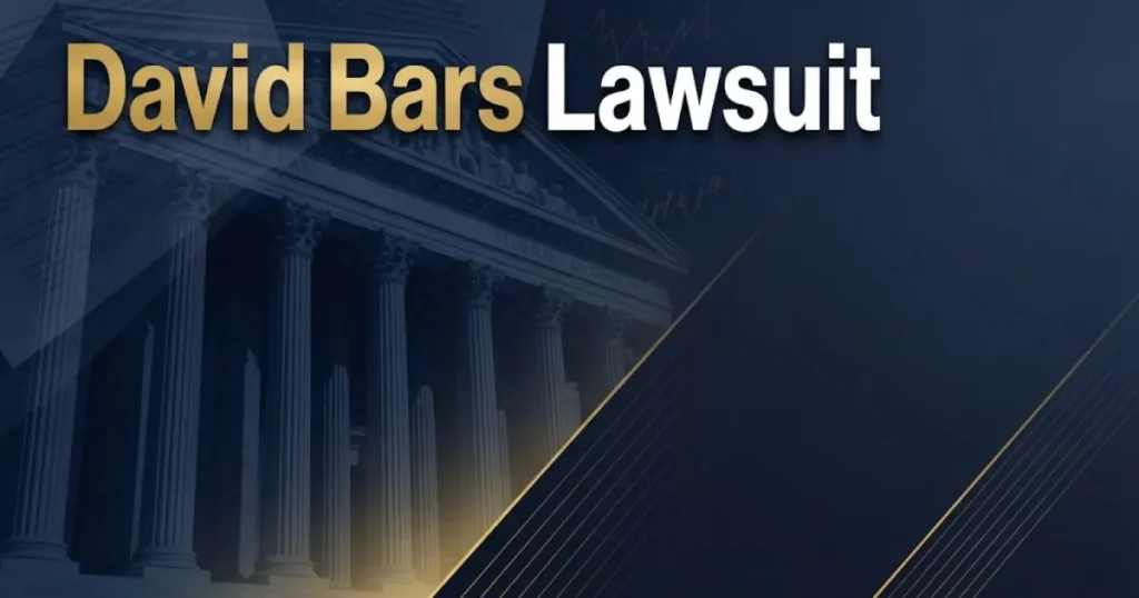 David Bars Lawsuit hero banner with courthouse imagery and bold gold headline text on navy background