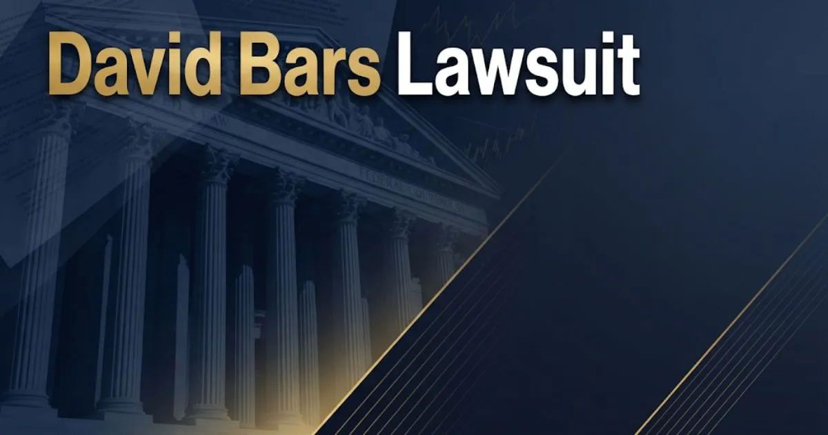 David Bars Lawsuit hero banner with courthouse imagery and bold gold headline text on navy background