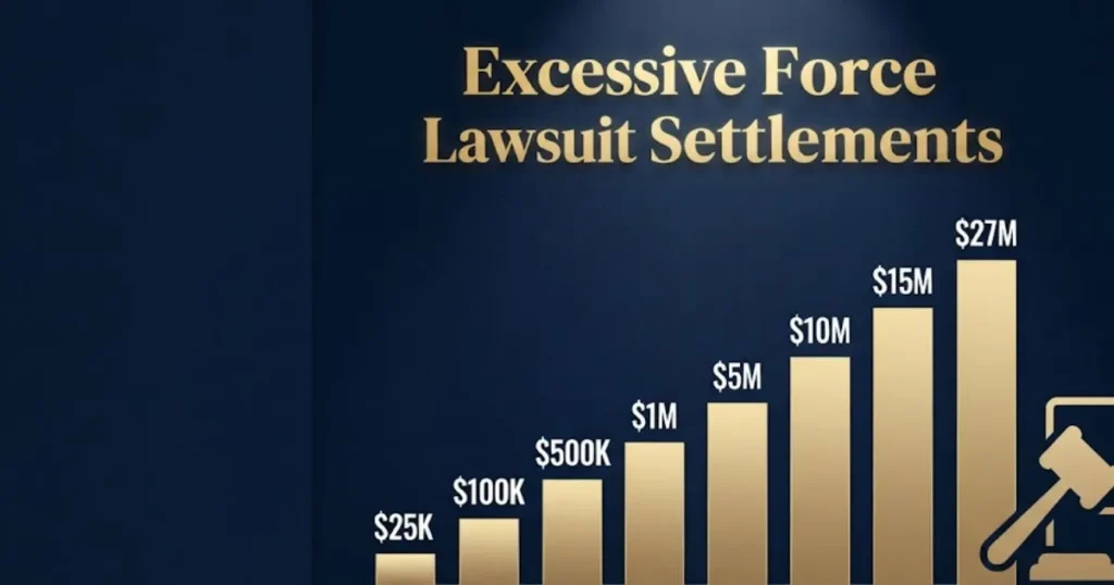 Excessive force lawsuit settlements chart showing payout ranges and amounts