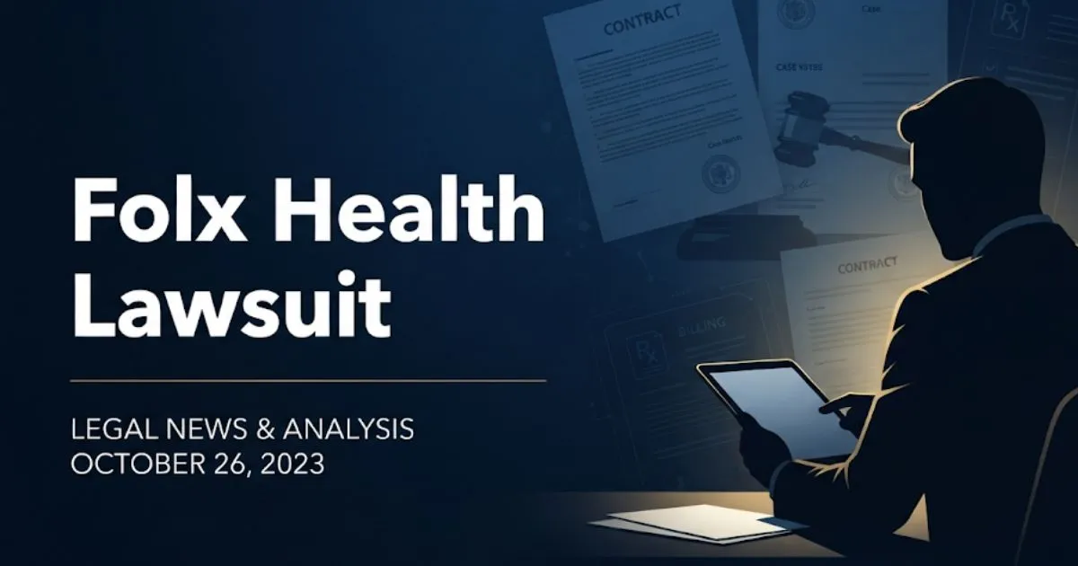 Folx Health lawsuit 2026 hero banner with legal symbols and billing documents