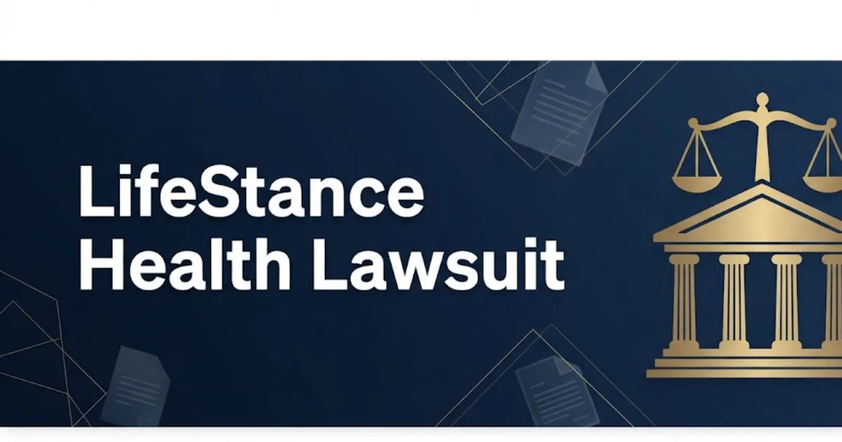 LifeStance Health lawsuit 2026 hero banner with courthouse and legal scales