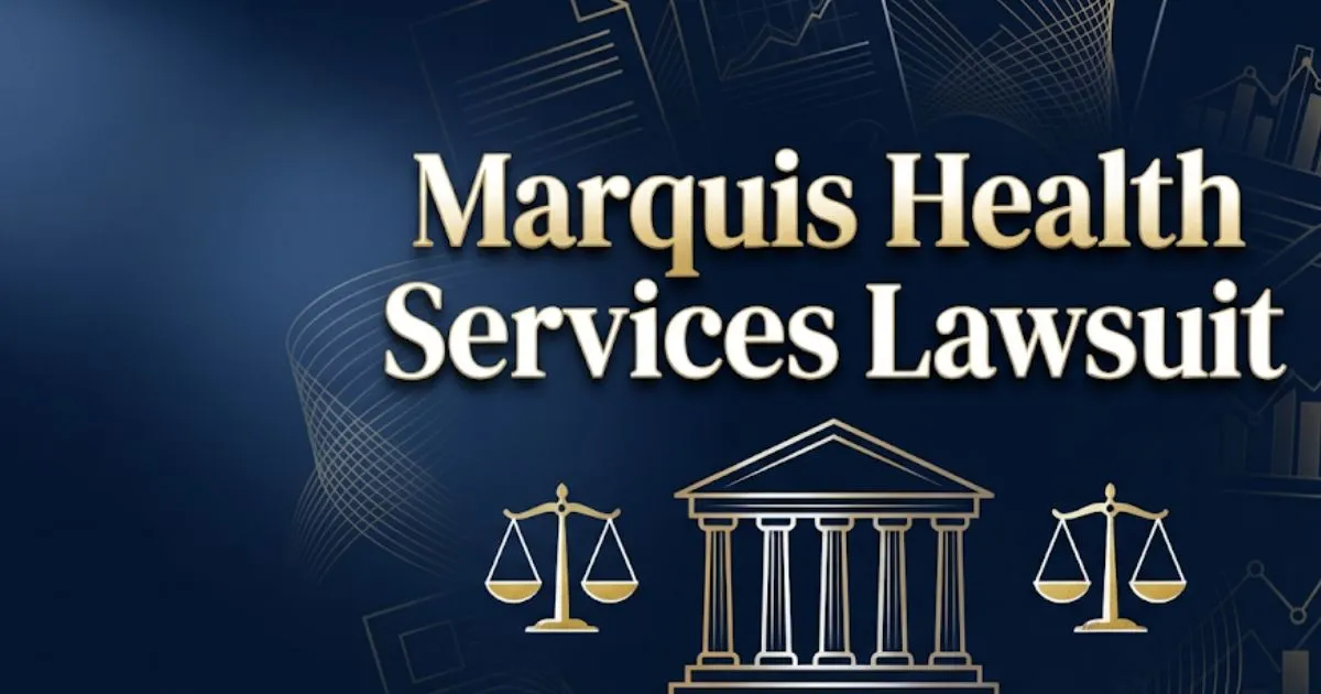Marquis Health Services lawsuit 2026 hero banner with courthouse and legal symbols