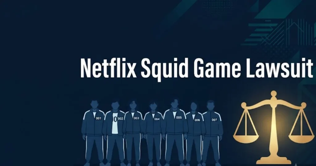 Netflix Squid Game lawsuit 2026 hero banner with legal scales and contestant silhouettes
