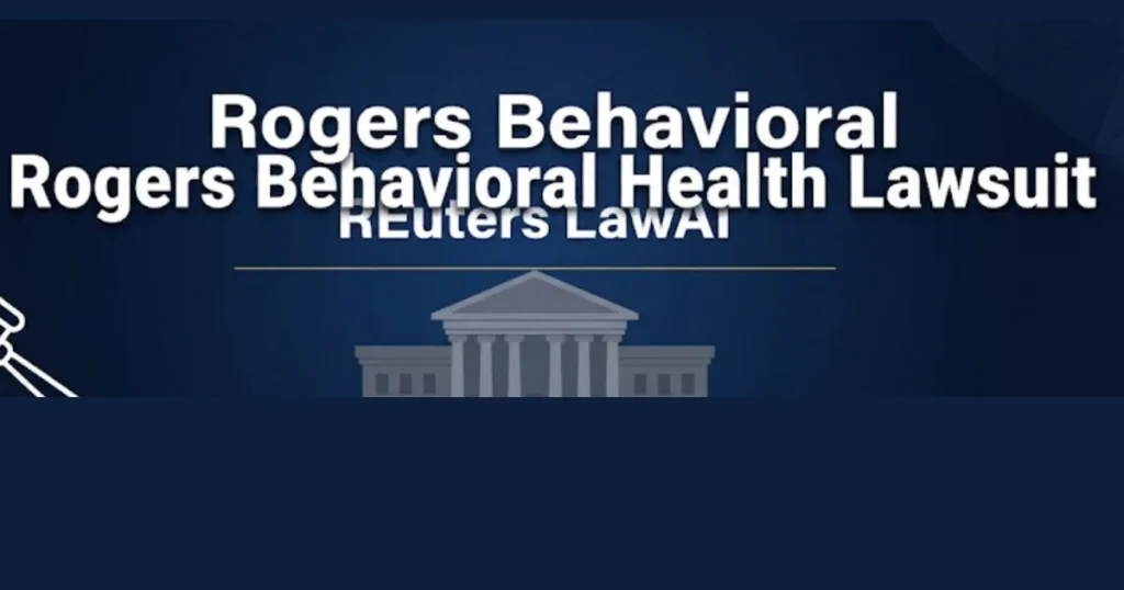 Rogers Behavioral Health lawsuit 2026 legal guide hero banner with courthouse silhouette