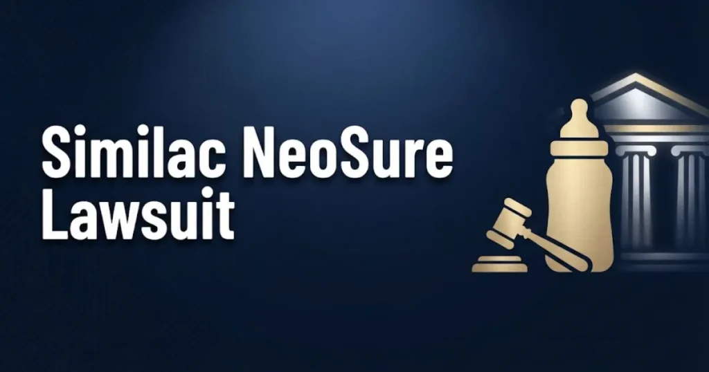 Similac NeoSure lawsuit 2026 hero banner with legal symbols and formula bottle