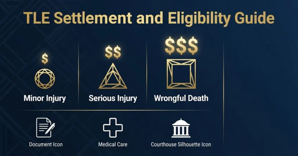 The learning experience lawsuit settlement guide infographic with claim categories