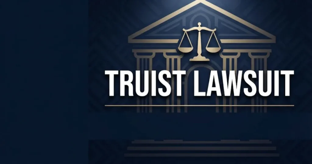 Truist lawsuit 2026 hero banner with courthouse and scales of justice