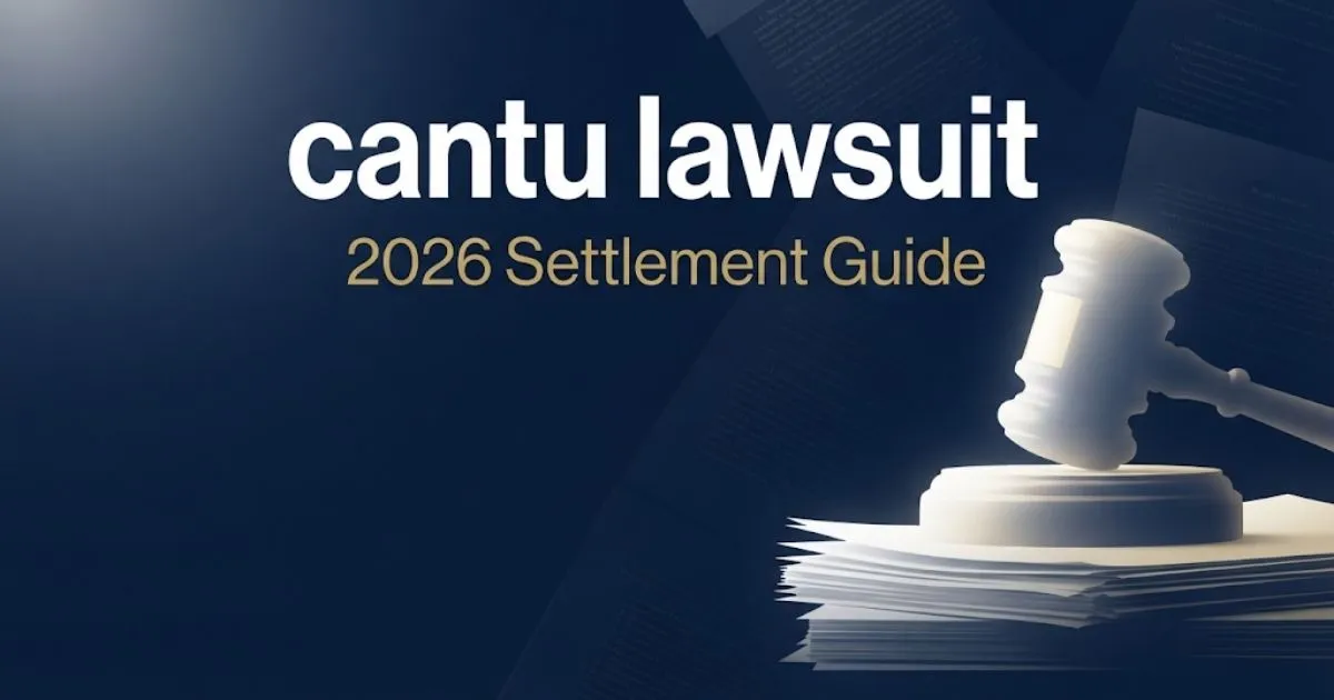 cantu lawsuit 2026 settlement guide banner with gavel silhouette on navy background